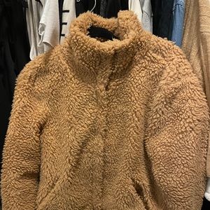 PacSun Tan Faux Fur Sherpa/Teddy Jacket